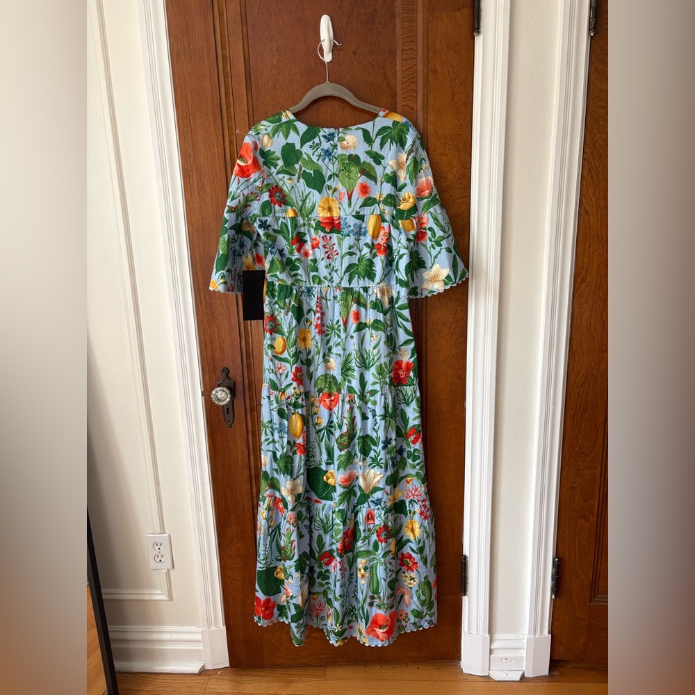NWT Tuckernuck Floral Maxi Dress in Light Blue with Green and Orange Print - Picture 4 of 4